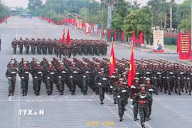 Các khối khu vực 2 tham gia hợp luyện. (Ảnh: Trọng Đức/ TTXVN)