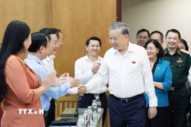 Tổng Bí thư Tô Lâm và các đại biểu. (Ảnh: Thống Nhất/TTXVN)