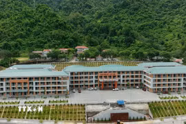 Trường Phổ thông nội trú liên cấp Tiểu học và Trung học cơ sở Phong Thổ vùng biên giới Lai Châu. (Ảnh: Nguyễn Oanh/TTXVN)