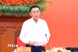 Đồng chí Trần Cẩm Tú, Ủy viên Bộ Chính trị, Thường trực Ban Bí thư phát biểu chỉ đạo hội nghị. (Ảnh: Phương Hoa/TTXVN)