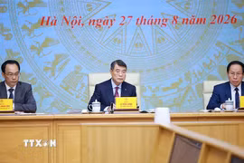 Thủ tướng Lê Minh Hưng dự Hội nghị tổng kết năm học 2025-2026 và triển khai năm học 2026-2027. (Ảnh: Dương Giang/TTXVN)