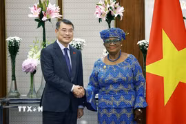 Thủ tướng Chính phủ Lê Minh Hưng tiếp bà Ngozi Okonjo-Iweala, Tổng Giám đốc Tổ chức Thương mại Thế giới (WTO). (Ảnh: Dương Giang/TTXVN)