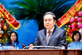 Chủ tịch Quốc hội Trần Thanh Mẫn phát biểu chỉ đạo Đại hội. (Ảnh: Doãn Tấn/TTXVN)