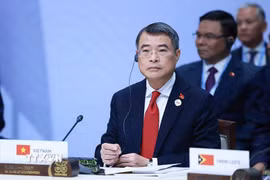 Thủ tướng Lê Minh Hưng tại Phiên họp toàn thể Hội nghị Cấp cao Kỷ niệm 35 năm quan hệ ASEAN-Nga. (Ảnh: Dương Giang/TTXVN)