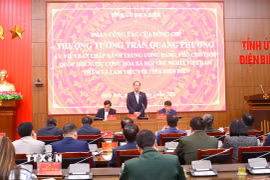 Thượng tướng Trần Quang Phương, Ủy viên Trung ương Đảng, Phó Chủ tịch Quốc hội phát biểu tại buổi làm việc. (Ảnh: TTXVN phát)