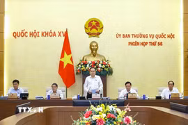 Chủ tịch Quốc hội Trần Thanh Mẫn phát biểu khai mạc phiên họp thứ 56 của Ủy ban Thường vụ Quốc hội. (Ảnh: Doãn Tấn/TTXVN)