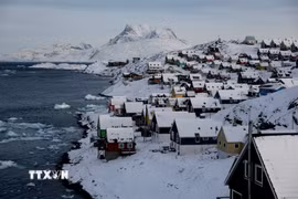 Quang cảnh thành phố Nuuk, Greenland, vùng lãnh thổ tự trị thuộc Đan Mạch. (Ảnh: THX/TTXVN)