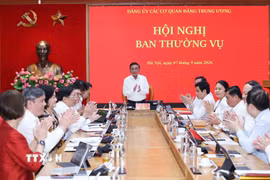 Đồng chí Trần Cẩm Tú, Ủy viên Bộ Chính trị, Thường trực Ban Bí thư, Bí thư Đảng ủy các cơ quan Đảng Trung ương phát biểu chỉ đạo Hội nghị. (Ảnh: Phương Hoa/TTXVN)