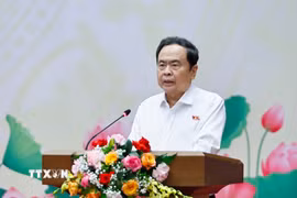 Ủy viên Bộ Chính trị, Bí thư Đảng ủy Quốc hội, Chủ tịch Quốc hội Trần Thanh Mẫn phát biểu. (Ảnh: Doãn Tấn/ TTXVN)