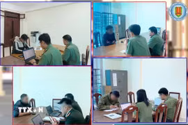 Các đối tượng bị cơ quan chức năng Lâm Đồng mời lên làm việc vì thông tin sai sự thật về chủ trương tinh gọn bộ máy địa phương các cấp. (Ảnh: TTXVN phát)