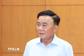 Thường trực Ban Bí thư Trần Cẩm Tú phát biểu chỉ đạo tại buổi làm việc. (Ảnh: Phương Hoa/TTXVN)