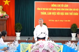 Tổng Bí thư Tô Lâm phát biểu tại buổi làm việc. (Ảnh: Văn Sĩ/TTXVN)