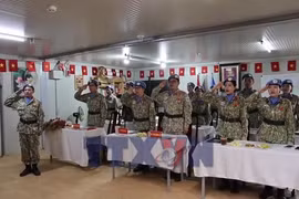 Lễ kết nạp Đảng viên tại Phái bộ Gìn giữ hòa bình ở Nam Sudan 