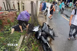 Hiện trường vụ tai nạn. (Ảnh: TTXVN phát)
