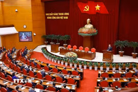 Quang cảnh phiên bế mạc Hội nghị Ban Chấp hành Trung ương Đảng khóa XIII. (Ảnh: Doãn Tấn/TTXVN)