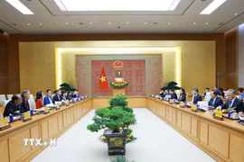 Thủ tướng Lê Minh Hưng tiếp bà Pauline Tamesis, Điều phối viên Thường trú Liên hợp quốc tại Việt Nam và Trưởng đại diện các tổ chức Liên hợp quốc tại Việt Nam. (Ảnh: Dương Giang/TTXVN)