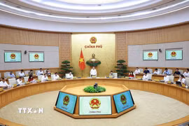 Thủ tướng Lê Minh Hưng chủ trì Phiên họp Chính phủ chuyên đề về xây dựng pháp luật (phiên thứ hai) tháng 8 năm 2026. (Ảnh: Dương Giang/TTXVN)