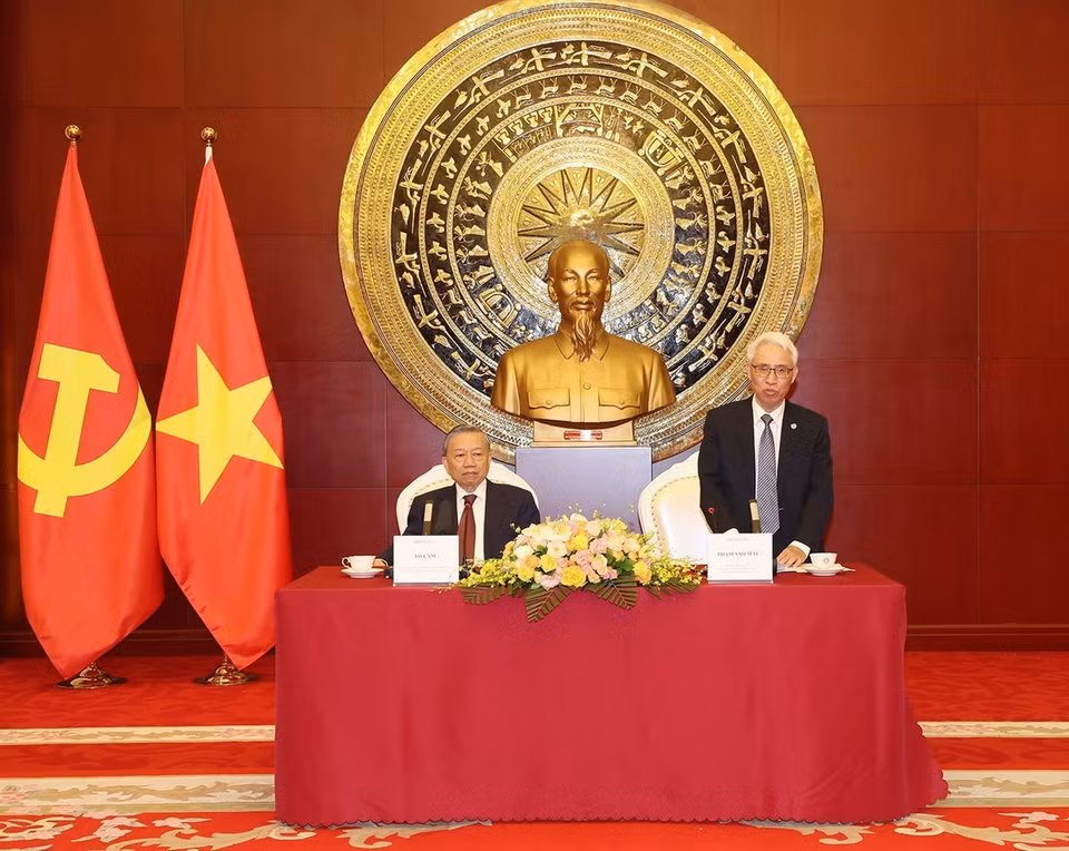 Đại sứ Việt Nam tại Trung Quốc Phạm Sao Mai phát biểu. (Ảnh: Trí Dũng/TTXVN)