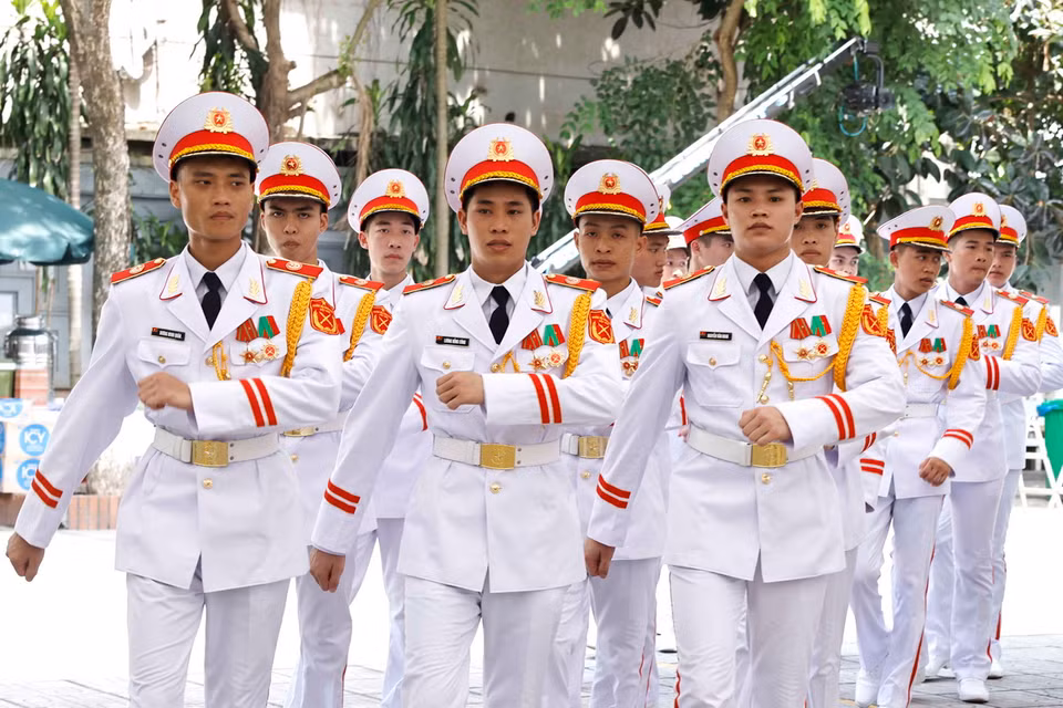 Công tác chuẩn bị cho Lễ truy điệu và đưa tang Tổng Bí thư Nguyễn Phú Trọng. (Ảnh: TTXVN)
