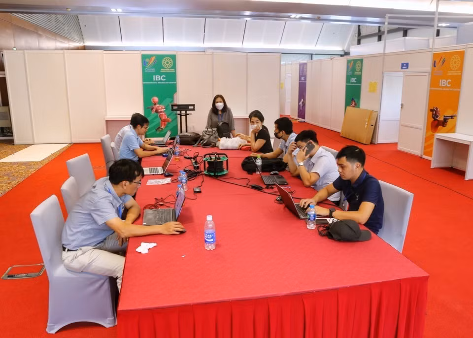  Trung tâm Báo chí Đại hội Thể thao Đông Nam Á lần thứ 31 - năm 2021 (SEA Games 31) được đặt tại Trung tâm Hội nghị quốc gia Mỹ Đình (Hà Nội), hiện đã cơ bản hoàn tất công tác chuẩn bị để đưa vào hoạt động từ 10/5, phục vụ phóng viên các cơ quan thông tấn, báo chí trong nước và nước ngoài đến tác nghiệp tại sự kiện thể thao lớn nhất khu vực này. (Ảnh: Tuấn Đức/TTXVN)