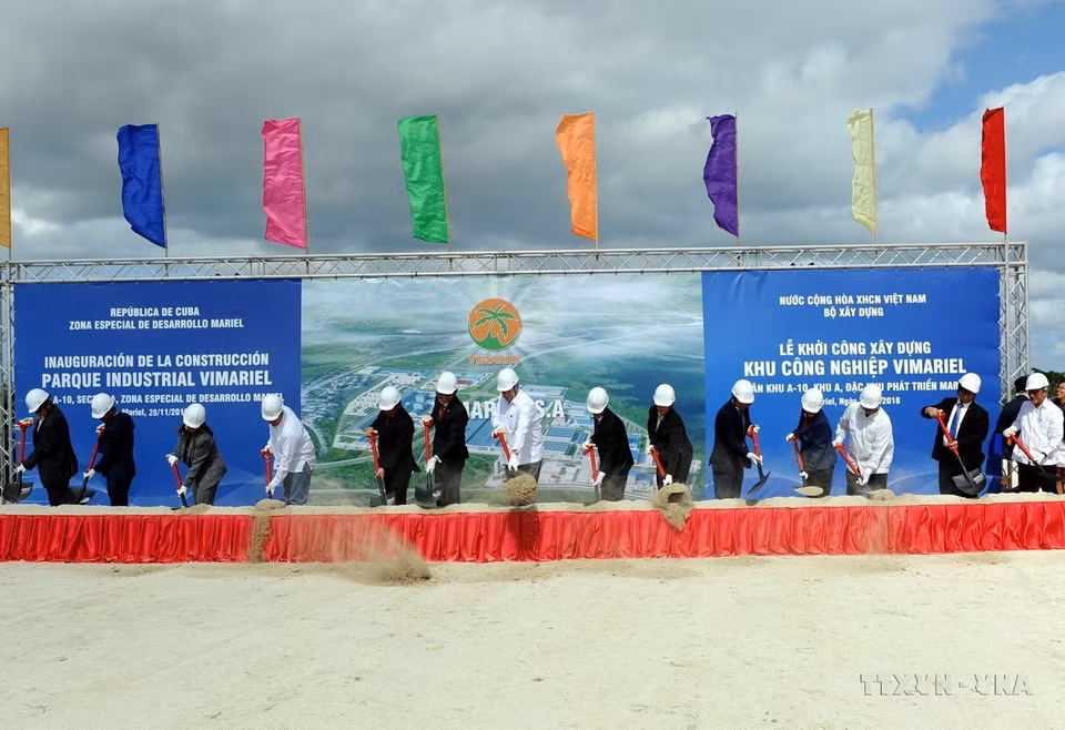 ViMariel S.A - chi nhánh của Tập đoàn Viglacera tại Cuba khởi công Khu công nghiệp đầu tiên tại Đặc khu phát triển Mariel, Cuba năm 2018. (Ảnh: Lê Vũ Hà/TTXVN)