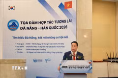 Chủ tịch UBND thành phố Đà Nẵng Nguyễn Mạnh Hùng phát biểu chào mừng. (Ảnh: Đào Lâm/TTXVN)