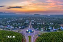 Một góc xã nông thôn mới Châu Đức, TP Hồ Chí Minh, nhìn từ trên cao. (Ảnh: Hoàng Nhị/TTXVN)