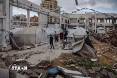 Cảnh đổ nát tại Gaza. (Ảnh: THX/TTXVN)