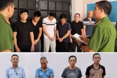Các đối tượng bị bắt giữ. (Ảnh: Công an Nghệ An)