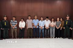Các đối tượng liên quan bị khởi tố. (Ảnh: TTXVN phát)