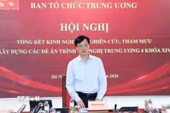 Đồng chí Nguyễn Duy Ngọc, Ủy viên Bộ Chính trị, Bí thư Trung ương Đảng, Trưởng Ban Tổ chức Trung ương chủ trì Hội nghị. (Ảnh: Phương Hoa/TTXVN)
