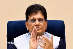 Bộ trưởng Công thương Ấn Độ Piyush Goyal phát biểu tại một sự kiện ở New Delhi. (Ảnh: ANI/TTXVN)