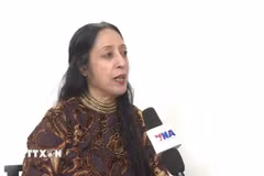 Giáo sư Reena Marwah, giảng viên Đại học Delhi, Tổng Thư ký Hiệp hội các học giả châu Á. (Ảnh: Ngọc Thúy/TTXVN)