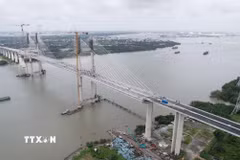 Cầu Phước Khánh (cao tốc Bến Lức-Long Thành) bắc qua sông Long Tàu, nối thành phố Đồng Nai với Thành phố Hồ Chí Minh. (Ảnh: Công Phong/TTXVN)