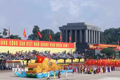 Khối Văn hóa, Thể thao diễu hành Kỷ niệm 80 năm Quốc khánh 2/9/2025. (Ảnh: Hoàng Hà/TTXVN)