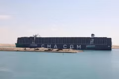Tàu CMA CGM GRAND PALAIS. (Nguồn: Ahram online)