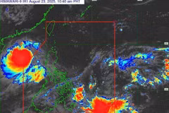 Bão số 5 ở Biển Đông Kajiki và áp thấp gần Biển Đông 08f. (Ảnh: PAGASA)