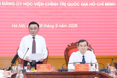 Thường trực Ban Bí thư Trần Cẩm Tú phát biểu chỉ đạo. (Ảnh: Phương Hoa/TTXVN)