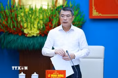 Thủ tướng Lê Minh Hưng làm việc với Ban Thường vụ Tỉnh ủy Phú Thọ về thực hiện nhiệm vụ phát triển kinh tế-xã hội. (Ảnh: Dương Giang/TTXVN)