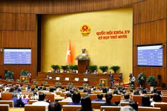 Quốc hội biểu quyết thông qua Luật Quản lý thuế (sửa đổi). (Ảnh: Doãn Tấn/TTXVN)