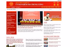 Giao diện chính thức của trang thông tin điện tử Ủy ban Kiểm tra Trung ương.