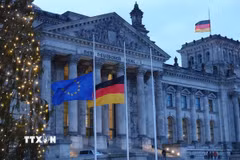Bên ngoài tòa nhà Quốc hội Đức ở Berlin. (Ảnh: THX/TTXVN)