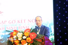 Ông Nguyễn Trung Kiên, Chủ nhiệm Ủy ban Nhà nước về người Việt Nam ở nước ngoài phát biểu tại Chương trình. (Ảnh: Đại Nghĩa/TTXVN)