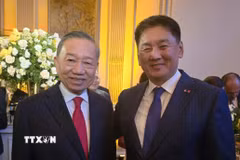 Tổng Bí thư, Chủ tịch nước Tô Lâm gặp Tổng thống Mông Cổ Ukhnaagiin Khürelsükh. (Ảnh: TTXVN)