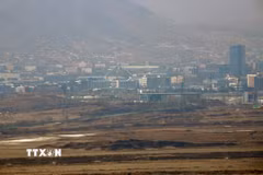 Quang cảnh khu công nghiệp chung liên Triều Kaesong tại thị trấn Kaesong, Triều Tiên. (Ảnh: AFP/TTXVN)