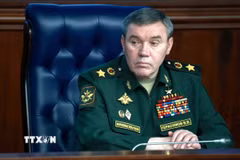 Tướng Valery Gerasimov, Tổng Tham mưu trưởng Các Lực lượng vũ trang Nga. (Ảnh: AFP/TTXVN)