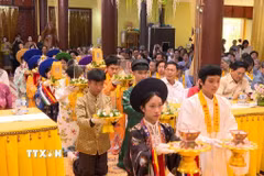 Nghi thức dâng Lục cúng tại Đại lễ Vu lan - Báo hiếu PL.2570. (Ảnh: Xuân Tú/TTXVN)