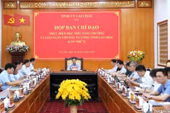 Bí thư Tỉnh ủy Lê Minh Ngân chủ trì Phiên họp thứ 5 Ban Chỉ đạo thực hiện mục tiêu tăng trưởng và giải ngân vốn đầu tư công. (Nguồn: Cổng thông tin điện tử tỉnh Lai Châu)