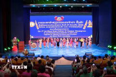 Quang cảnh Lễ khai mạc Liên hoan Tiếng khèn Đất nước Hoa Chămpa lần thứ I. (Ảnh: Xuân Tú/TTXVN)