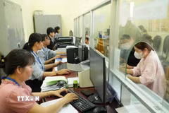 Cán bộ, công chức ở xã Thái Mỹ (TP. Hồ Chí Minh) thường xuyên phải tăng ca phục vụ giải quyết hồ sơ hành chính cho người dân. (Ảnh: Hữu Duyên/TTXVN)